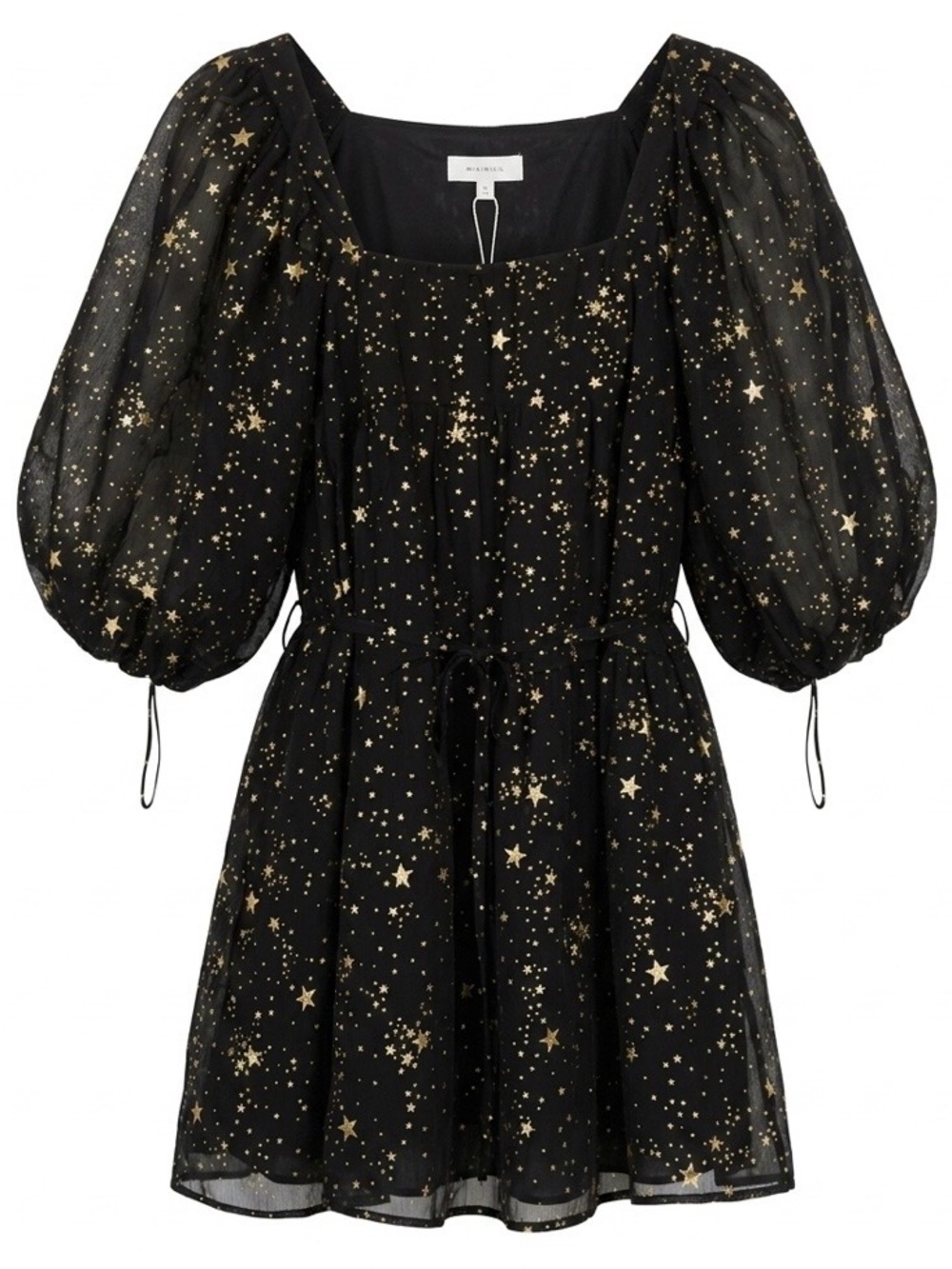 Nasty Gal Black Dress with Gold Star Print